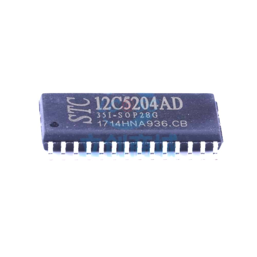1 Pcs Microcontroller (MCU/MPU/SOC) STC12C5204AD-35I-SOP28 SOIC-28_300mil STC12C5204AD-35I-SOP28