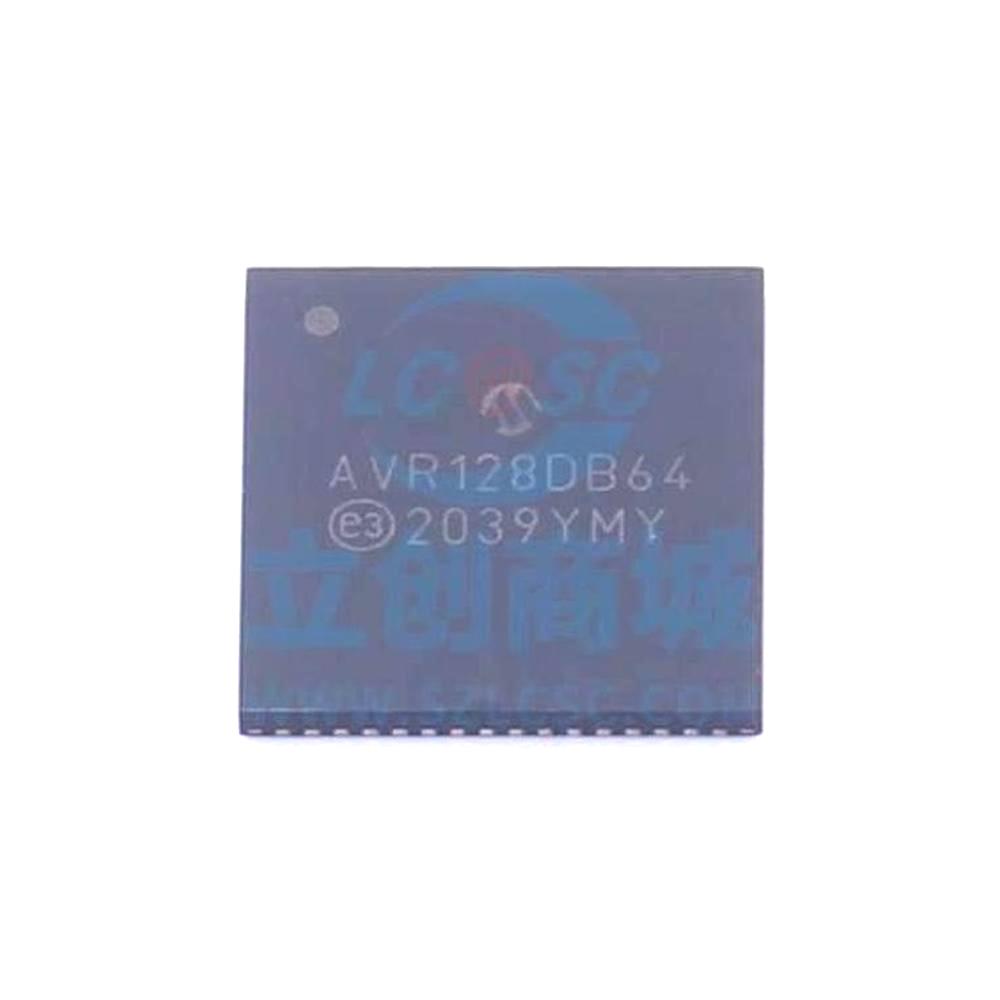 1 Pcs Microcontroller (MCU/MPU/SOC) AVR128DB64I/MR QFN-64 AVR128DB64-I/MR
