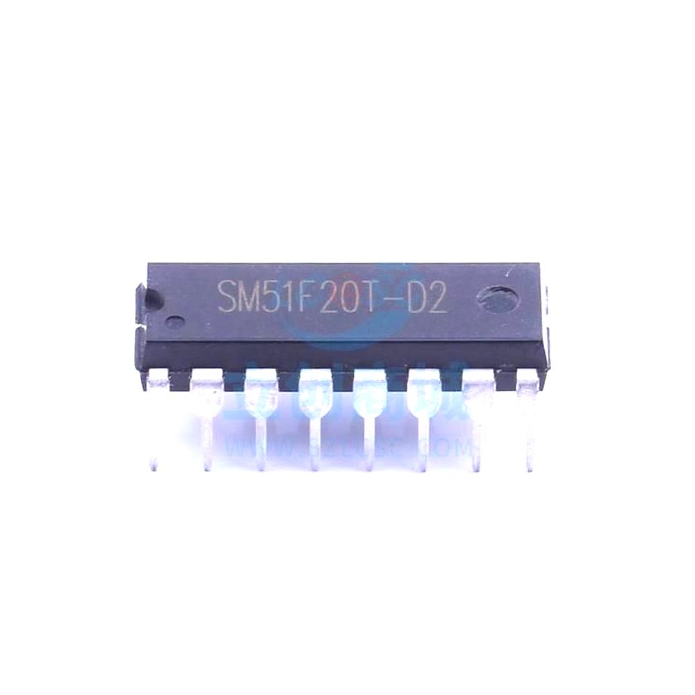 1 Pcs Microcontroller (MCU/MPU/SOC) SM51F20TD2 DIP-16 SM51F20TD2