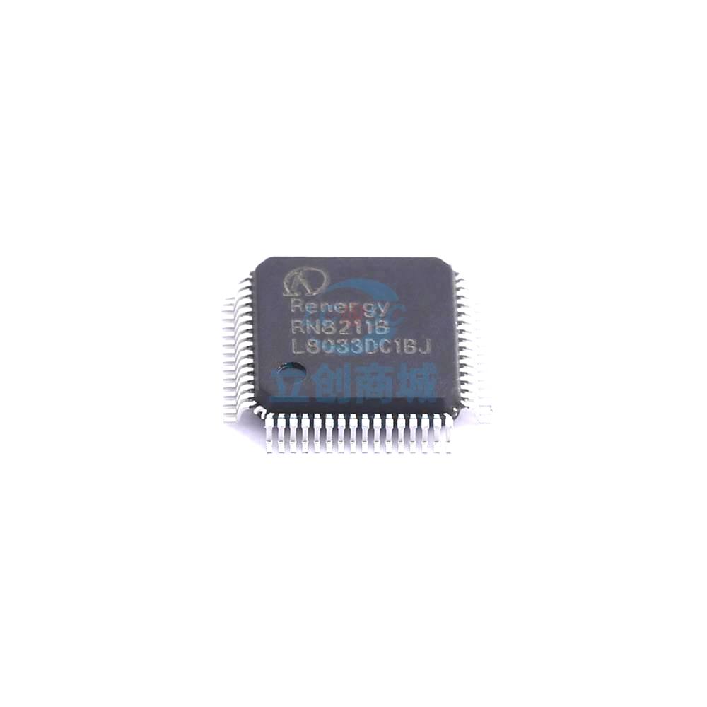 1 Pcs Microcontroller (MCU/MPU/SOC) RN8211B LQFP-64_7x7x04P RN8211B