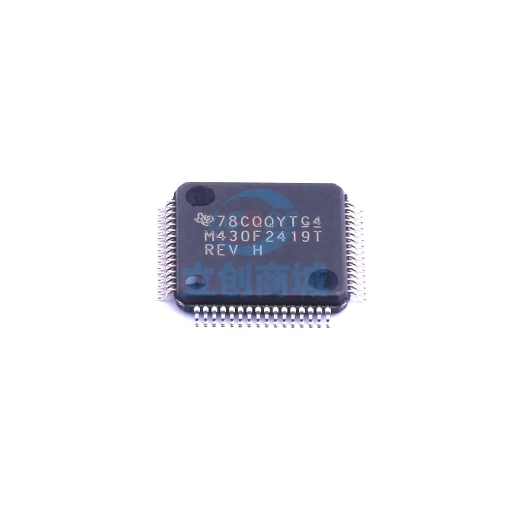 1 Pcs MSP430F2419TPMR LQFP-64_10x10x05P 16-Bit 16MHz 120KB (120K x 8 + 256B) MSP430F2419TPMR