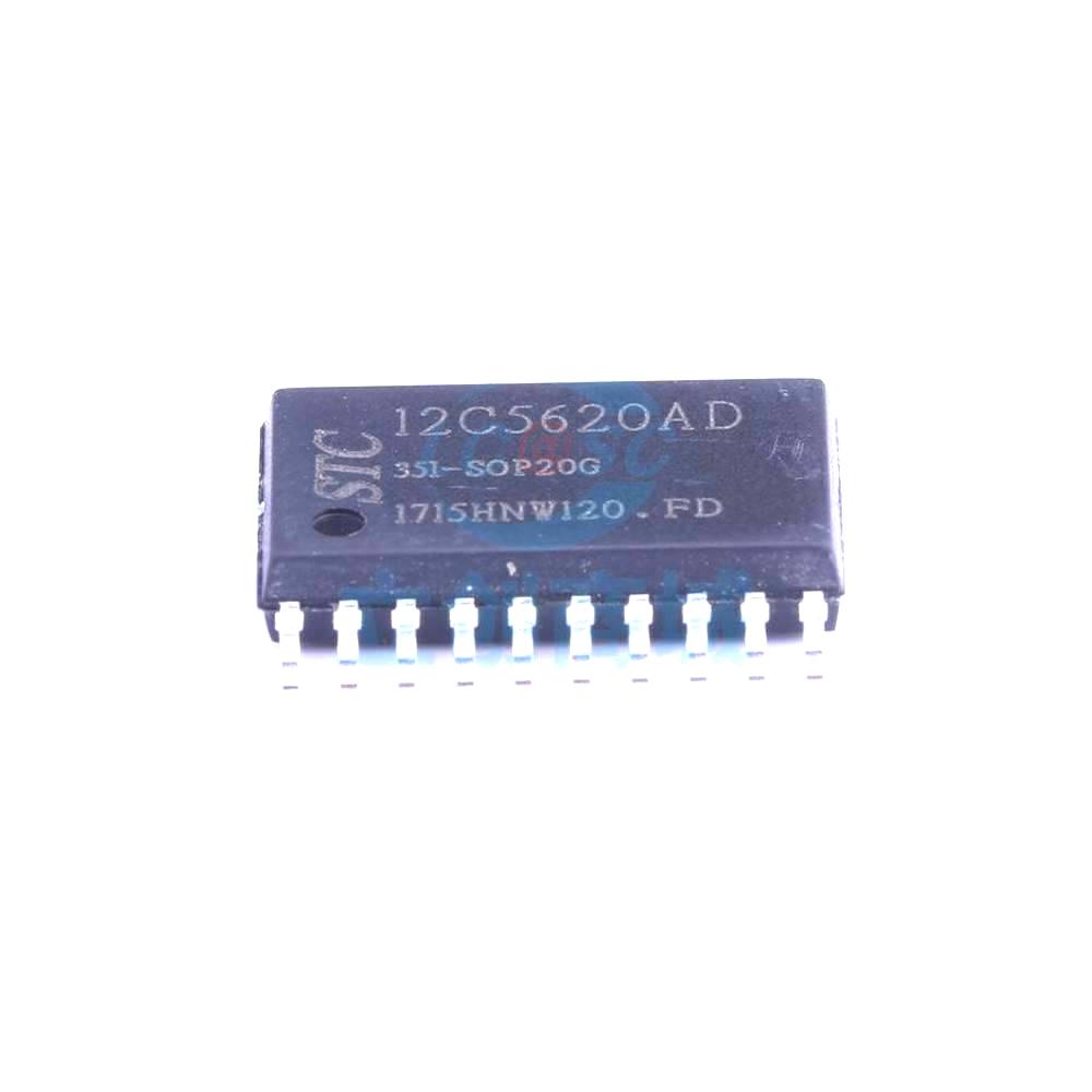 1 Pcs Microcontroller (MCU/MPU/SOC) STC12C5620AD-35I-SOP20 SOP-20_300mil STC12C5620AD-35I-SOP20