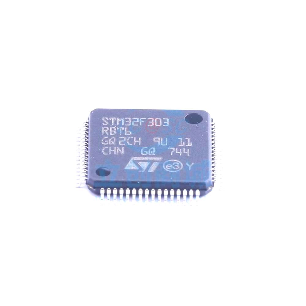 1 Pcs STM32F303RBT6 LQFP-64_10x10x05P 32-Bit 72MHz 128KB STM32F303RBT6
