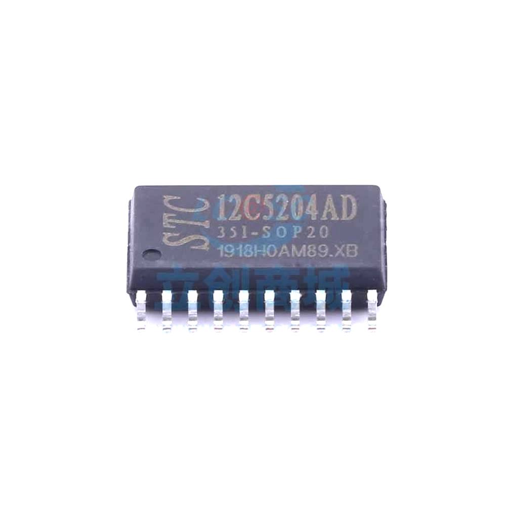 1 Pcs Microcontroller (MCU/MPU/SOC) STC12C5204AD-35I-SOP20 SOIC-20_300mil STC12C5204AD-35I-SOP20