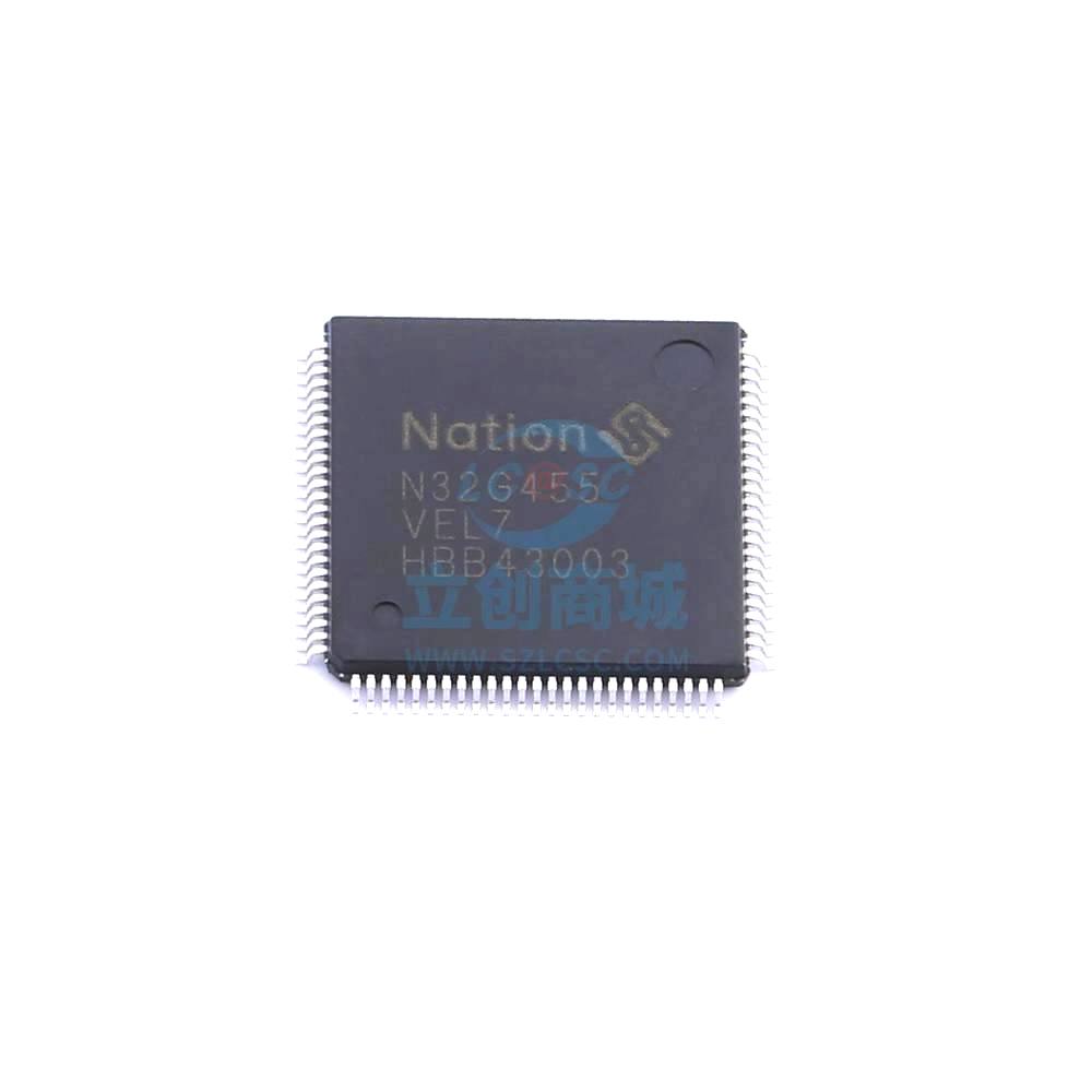 1 Pcs Microcontroller (MCU/MPU/SOC) N32G455VEL7 LQFP-100 N32G455VEL7