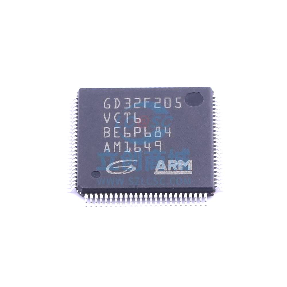 1 Pcs Microcontroller (MCU/MPU/SOC) GD32F205VCT6 LQFP-100_14x14x05P GD32F205VCT6