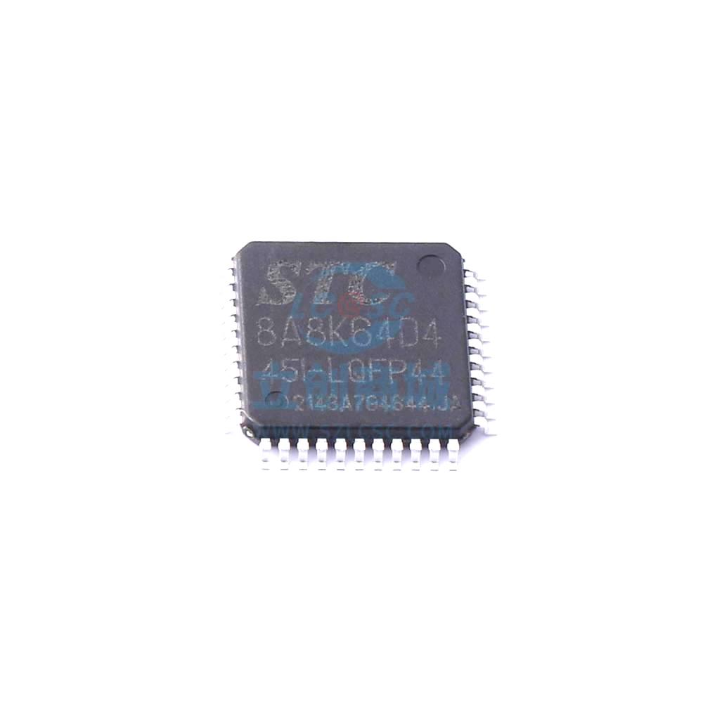 1 Pcs Microcontroller (MCU/MPU/SOC) STC8A8K64D4-45I-LQFP44 LQFP-44 STC8A8K64D4-45I-LQFP44