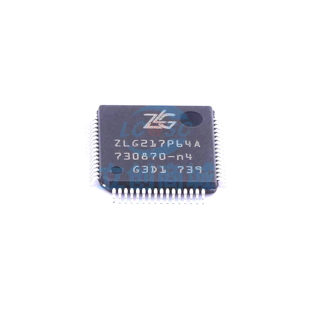 1 Pcs Microcontroller (MCU/MPU/SOC) ZLG217P64A LQFP-64 ZLG217P64A
