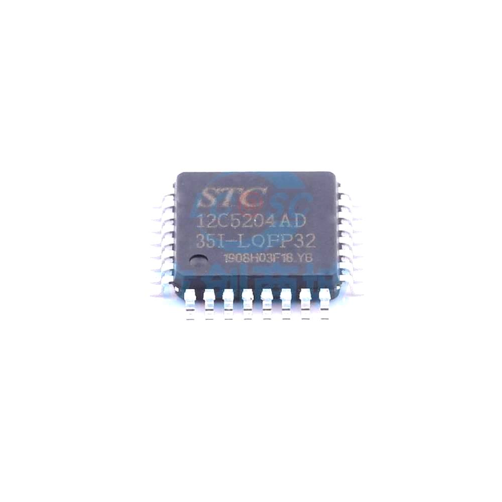 1 Pcs Microcontroller (MCU/MPU/SOC) STC12C5204AD-35I-LQFP32 LQFP-32_7x7x08P STC12C5204AD-35I-LQFP32