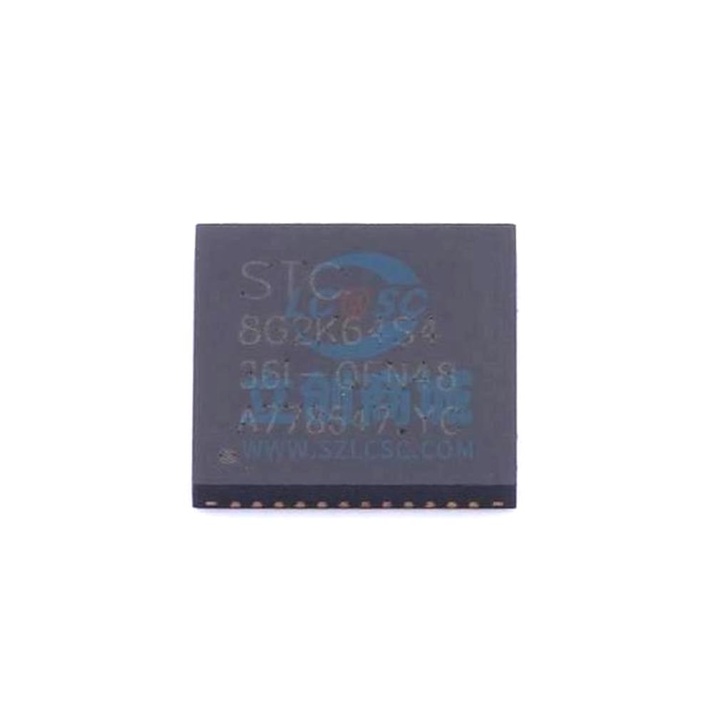 1 Pcs Microcontroller (MCU/MPU/SOC) STC8G2K64S4-36I-QFN48 QFN-48-L6.0-W6.0-P0.40-TL-EP4.1 STC8G2K64S4-36I-QFN48