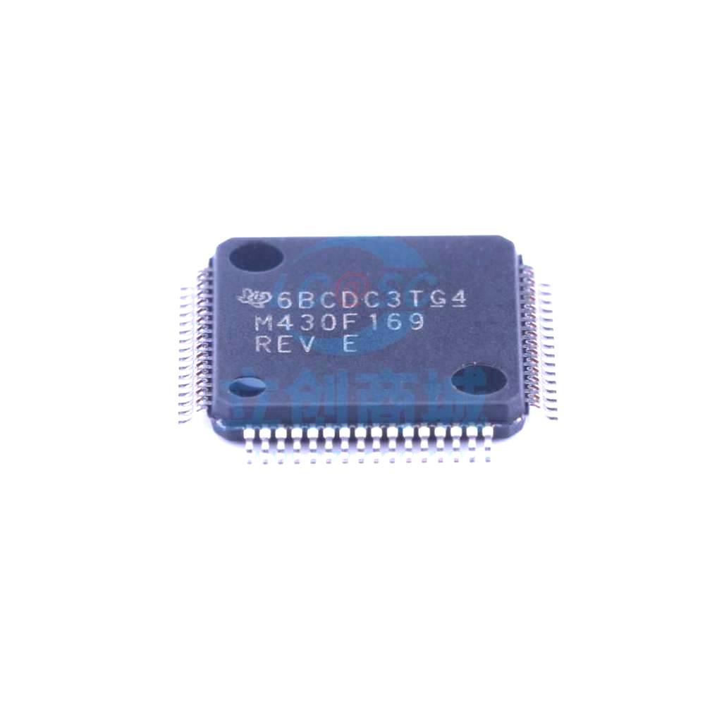 1 Pcs MSP430F169IPMR LQFP-64_10x10x05P 16-Bit 8MHz 60KB (60K x 8 + 256B) MSP430F169IPMR