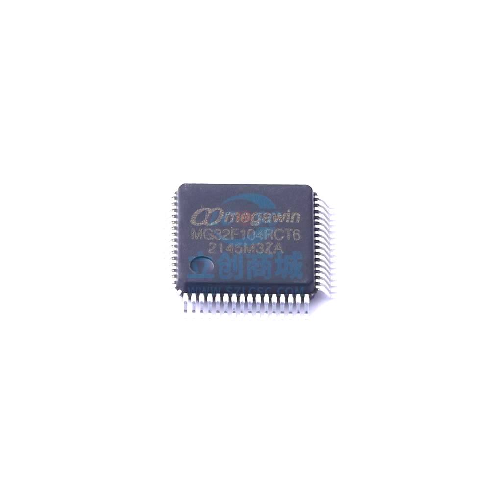 1 Pcs Microcontroller (MCU/MPU/SOC) MG32F104RCT6-80000 LQFP-64 MG32F104RCT6-80000