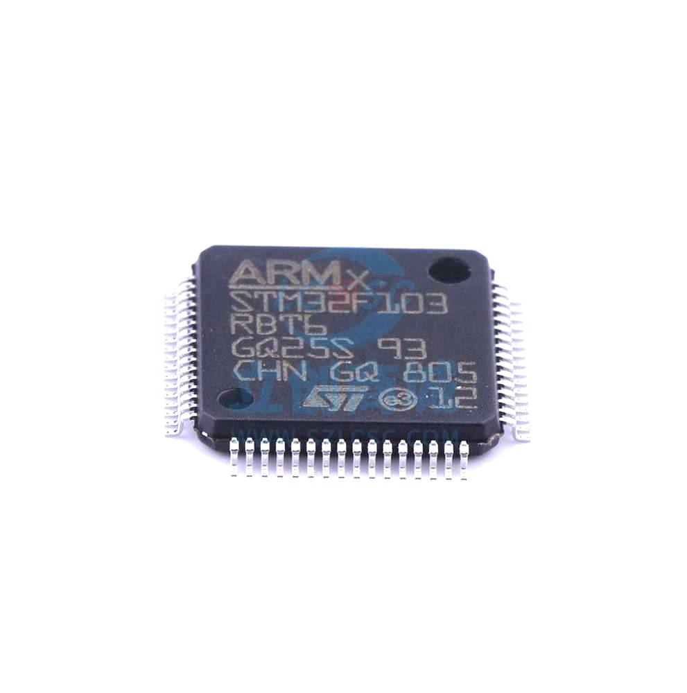 1 Pcs STM32F103RBT6 LQFP-64_10x10x05P 32-Bit 72MHz 128KB STM32F103RBT6