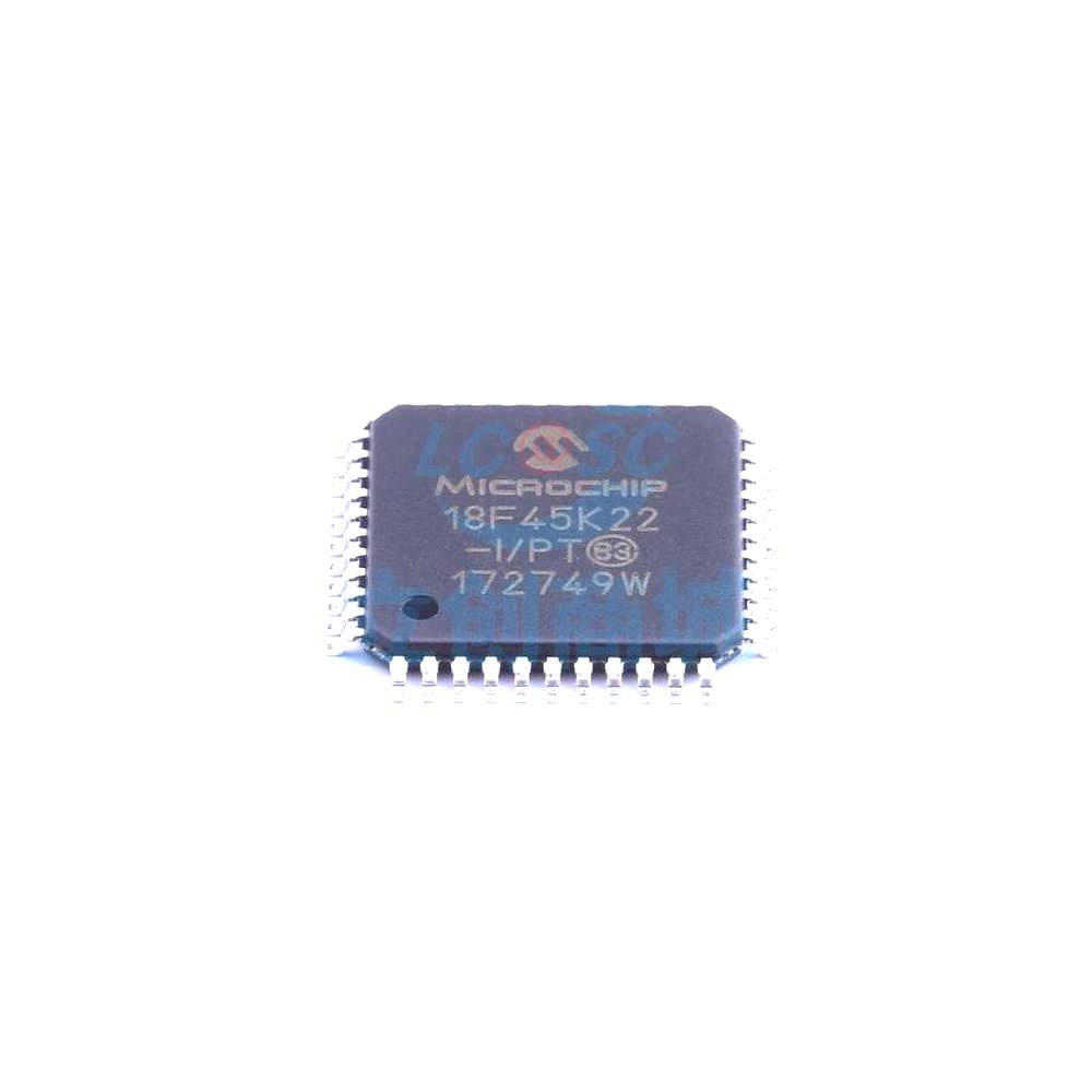1 Pcs PIC18F45K22-I/PT TQFP-44_10x10x08P 8-Bit 64MHz 32KB (16K x 16) PIC18F45K22-I/PT