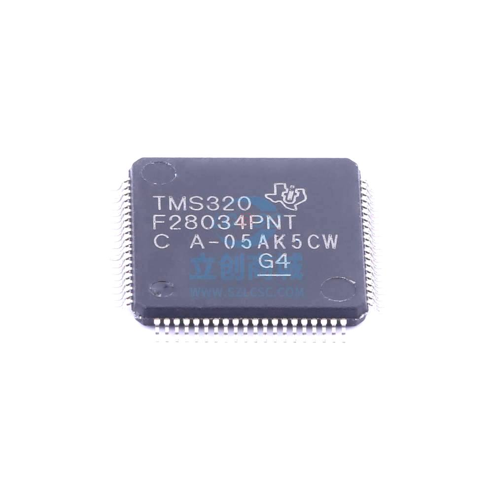 1 Pcs TMS320F28034PNT LQFP-80_12x12x05P 32-Bit 60MHz 128KB (64K x 16) TMS320F28034PNT