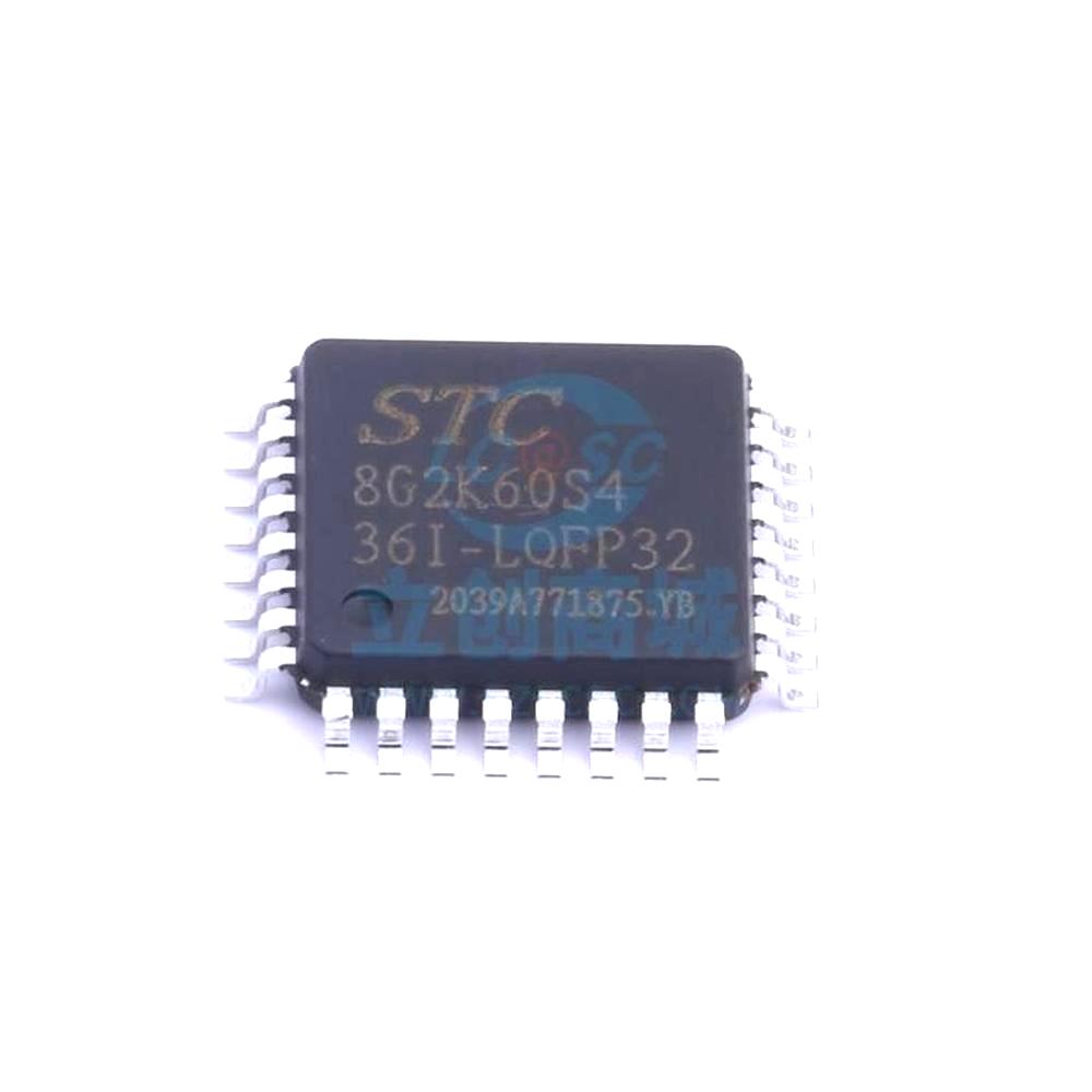 1 Pcs Microcontroller (MCU/MPU/SOC) STC8G2K60S4-36I-LQFP32 LQFP-32 STC8G2K60S4-36I-LQFP32