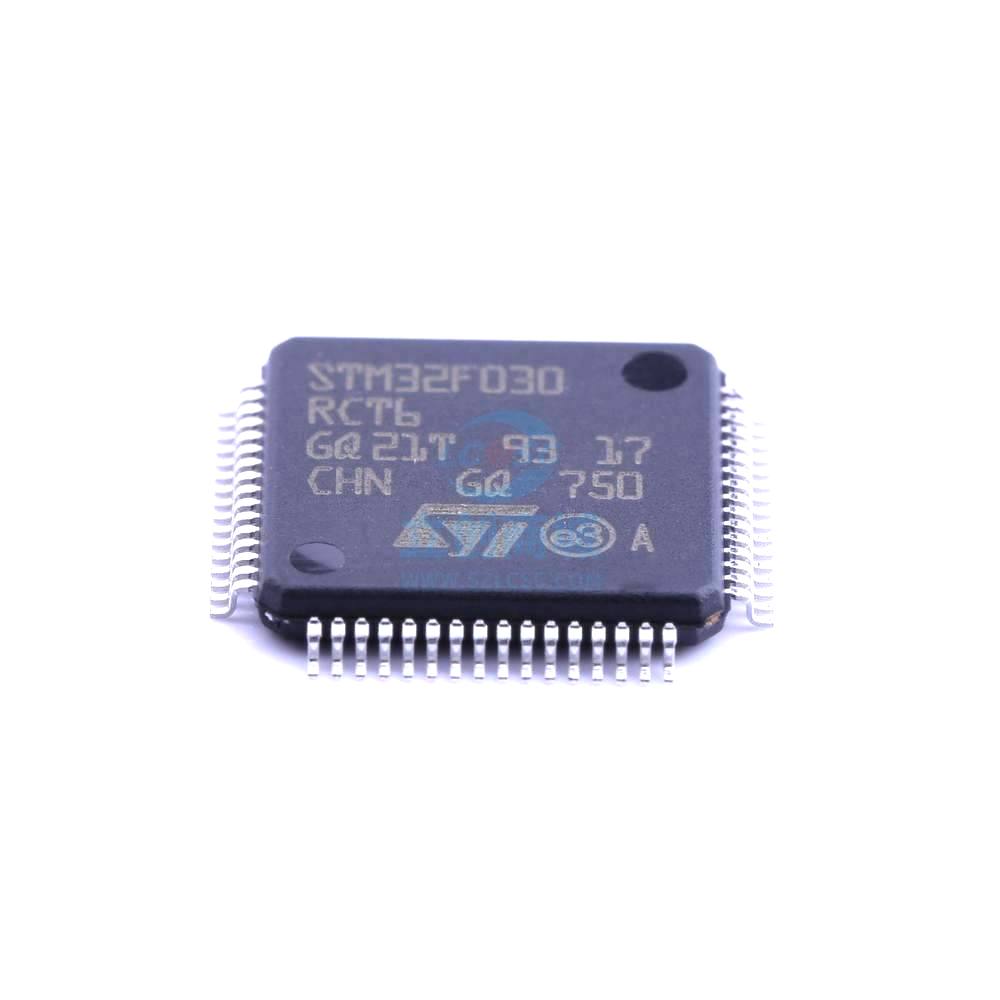 1 Pcs STM32F030RCT6 LQFP-64_10x10x05P 32-Bit 48MHz 256KB STM32F030RCT6