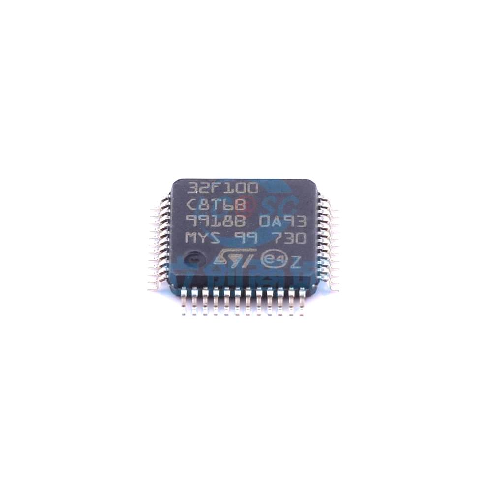1 Pcs STM32F100C8T6B LQFP-48_7x7x05P 32-Bit 24MHz 64KB STM32F100C8T6B