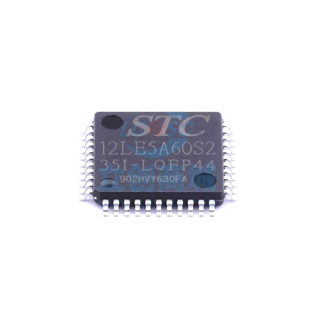 1 Pcs Microcontroller (MCU/MPU/SOC) STC12LE5A60S2-35I-LQFP44 LQFP-44_10x10x08P STC12LE5A60S2-35I-LQFP44
