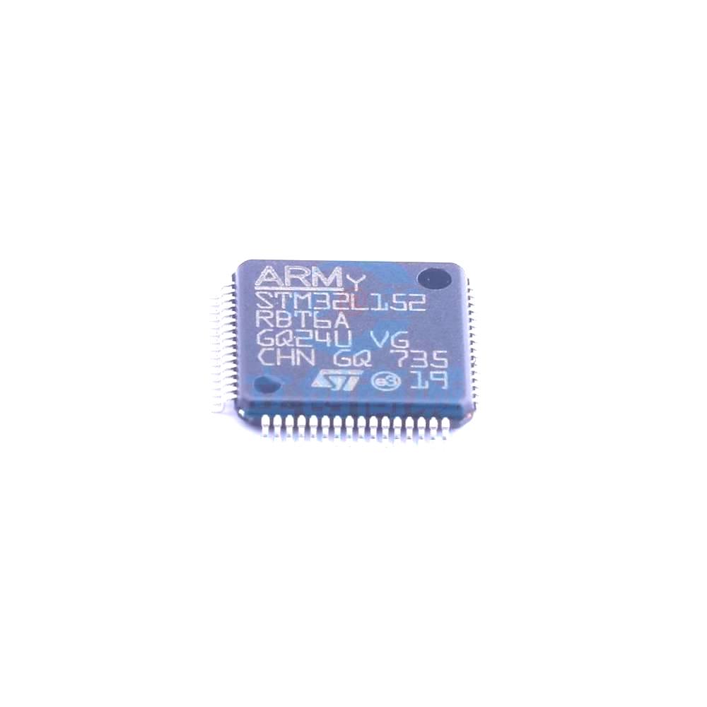 1 Pcs STM32L152RBT6A LQFP-64_10x10x05P 32-Bit 32MHz 128KB STM32L152RBT6A