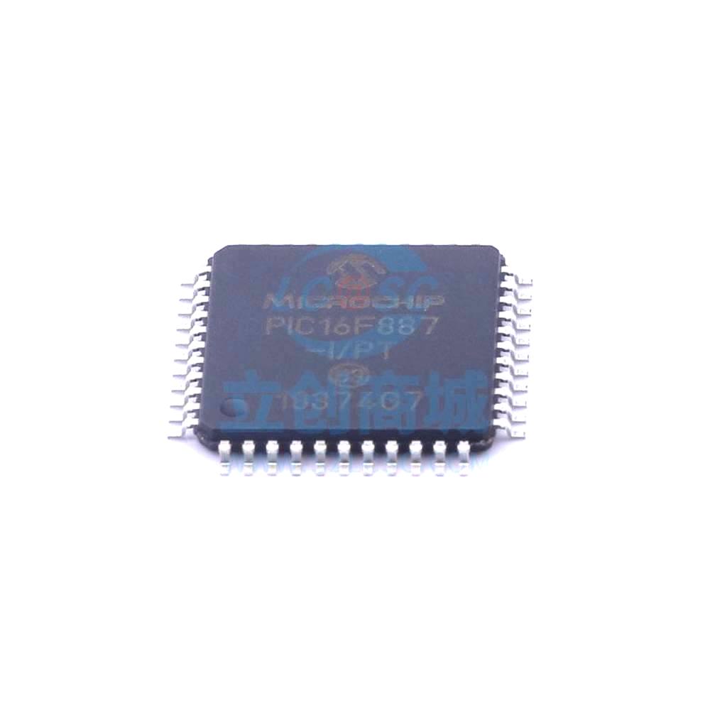 1 Pcs PIC16F887-I/PT TQFP-44_10x10x08P 8-Bit 20MHz 14KB (8K x 14) PIC16F887-I/PT