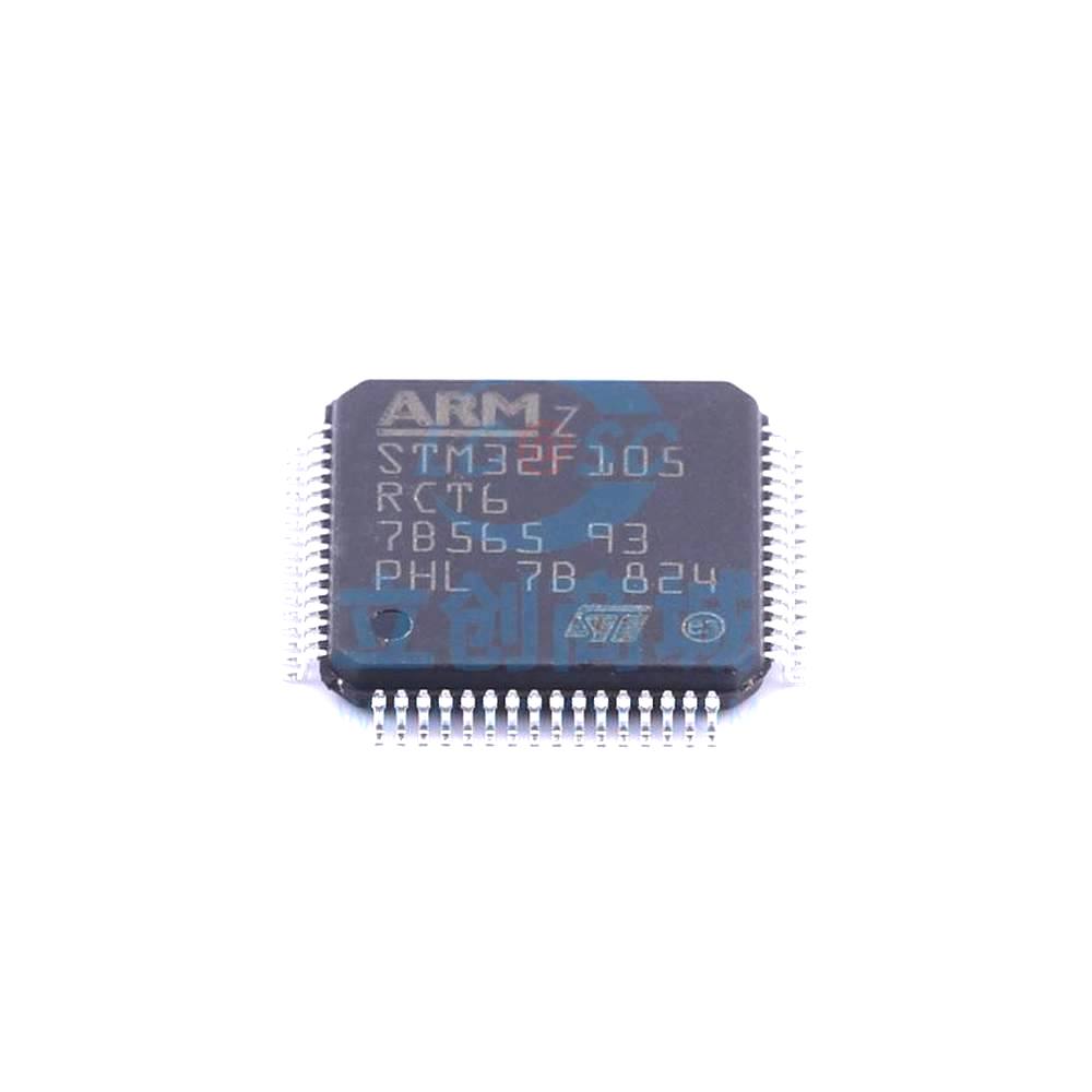 1 Pcs STM32F105RCT6 LQFP-64_10x10x05P 32-Bit 72MHz 256KB STM32F105RCT6