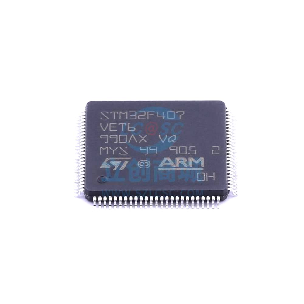 1 Pcs STM32F407VET6 LQFP-100_14x14x05P 32-Bit 168MHz 512KB STM32F407VET6
