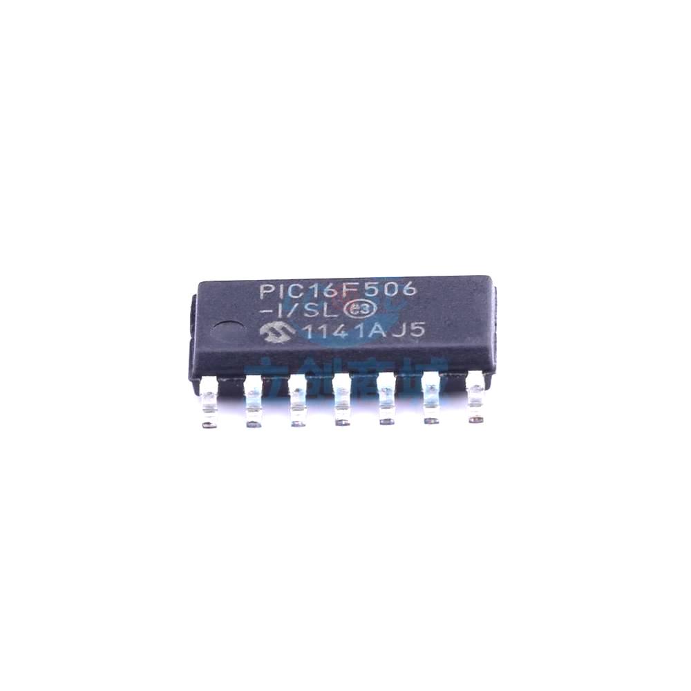 1 Pcs PIC16F506-I/SL SOIC-14_150mil 8-Bit 20MHz 1.5KB (1K x 12) PIC16F506-I/SL