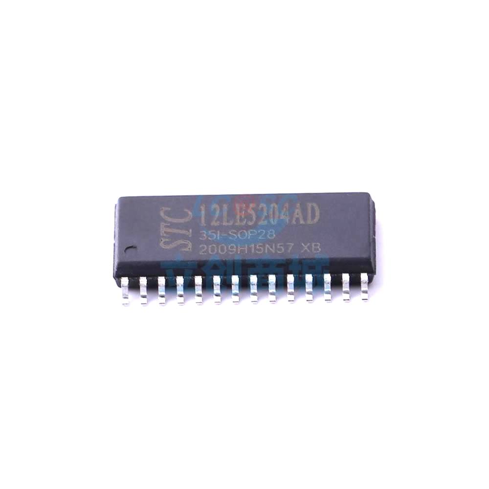 1 Pcs Microcontroller (MCU/MPU/SOC) STC12LE5204AD-35I-SOP28 SOP-28 STC12LE5204AD-35I-SOP28