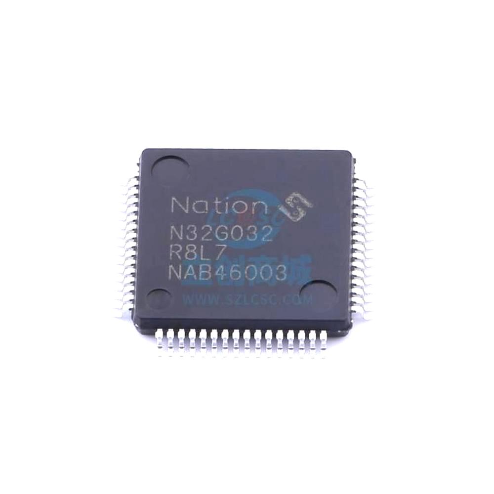1 Pcs Microcontroller (MCU/MPU/SOC) N32G032R8L7 LQFP-64 N32G032R8L7