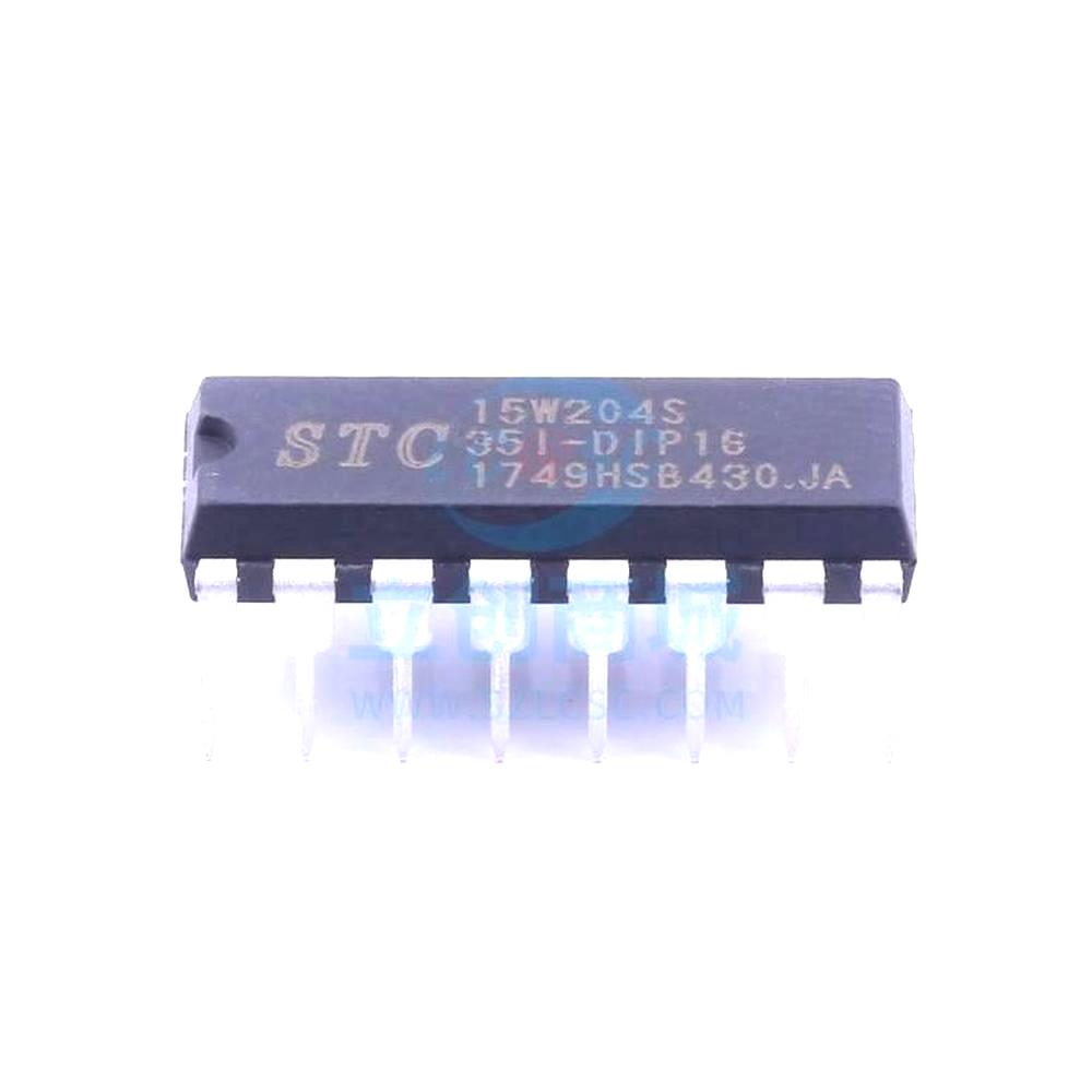 1 Pcs Microcontroller (MCU/MPU/SOC) STC15W204S-35I-DIP16 DIP-16 STC15W204S-35I-DIP16