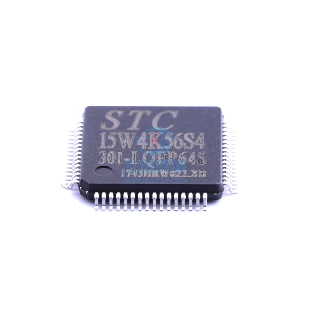 1 Pcs Microcontroller (MCU/MPU/SOC) STC15W4K56S4-30I-LQFP64S LQFP-64_10x10x05P STC15W4K56S4-30I-LQFP64S