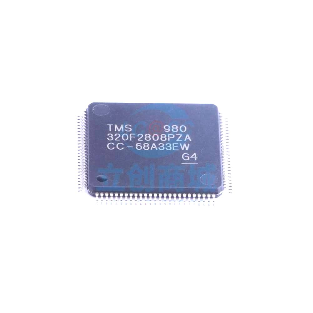 1 Pcs TMS320F2808PZA LQFP-100_14x14x05P 32-Bit 100MHz 128KB (64K x 16) TMS320F2808PZA