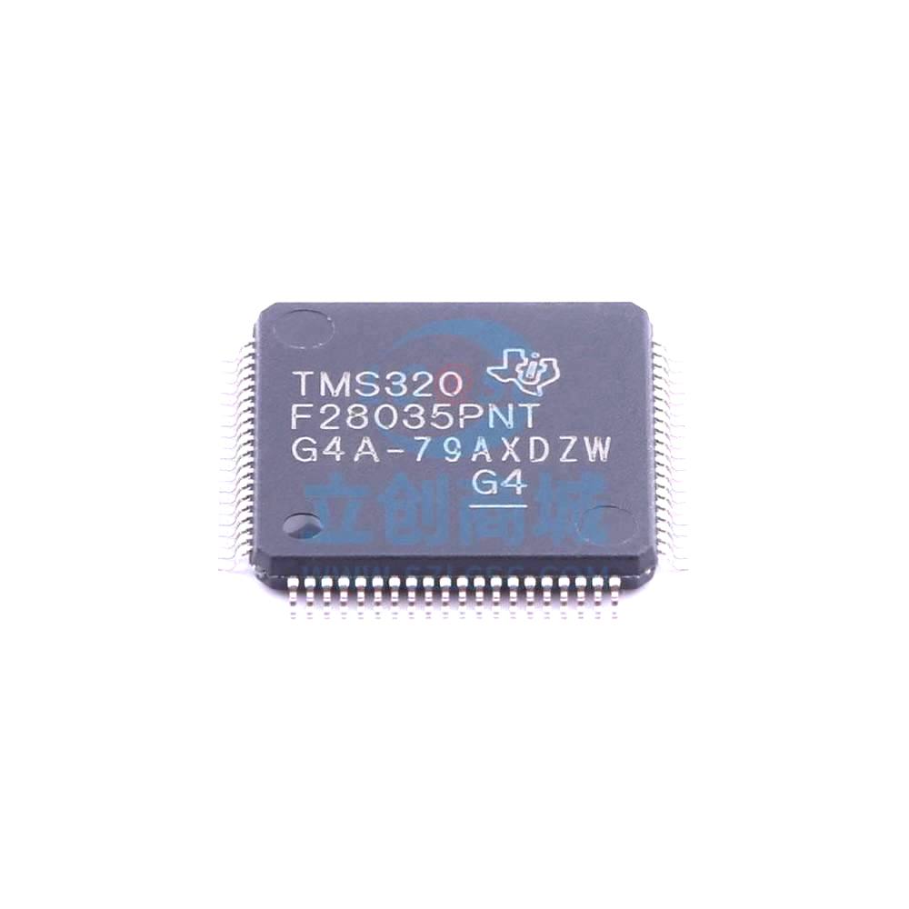1 Pcs TMS320F28035PNT LQFP-80_12x12x05P 32-Bit 60MHz 128KB (64K x 16) TMS320F28035PNT