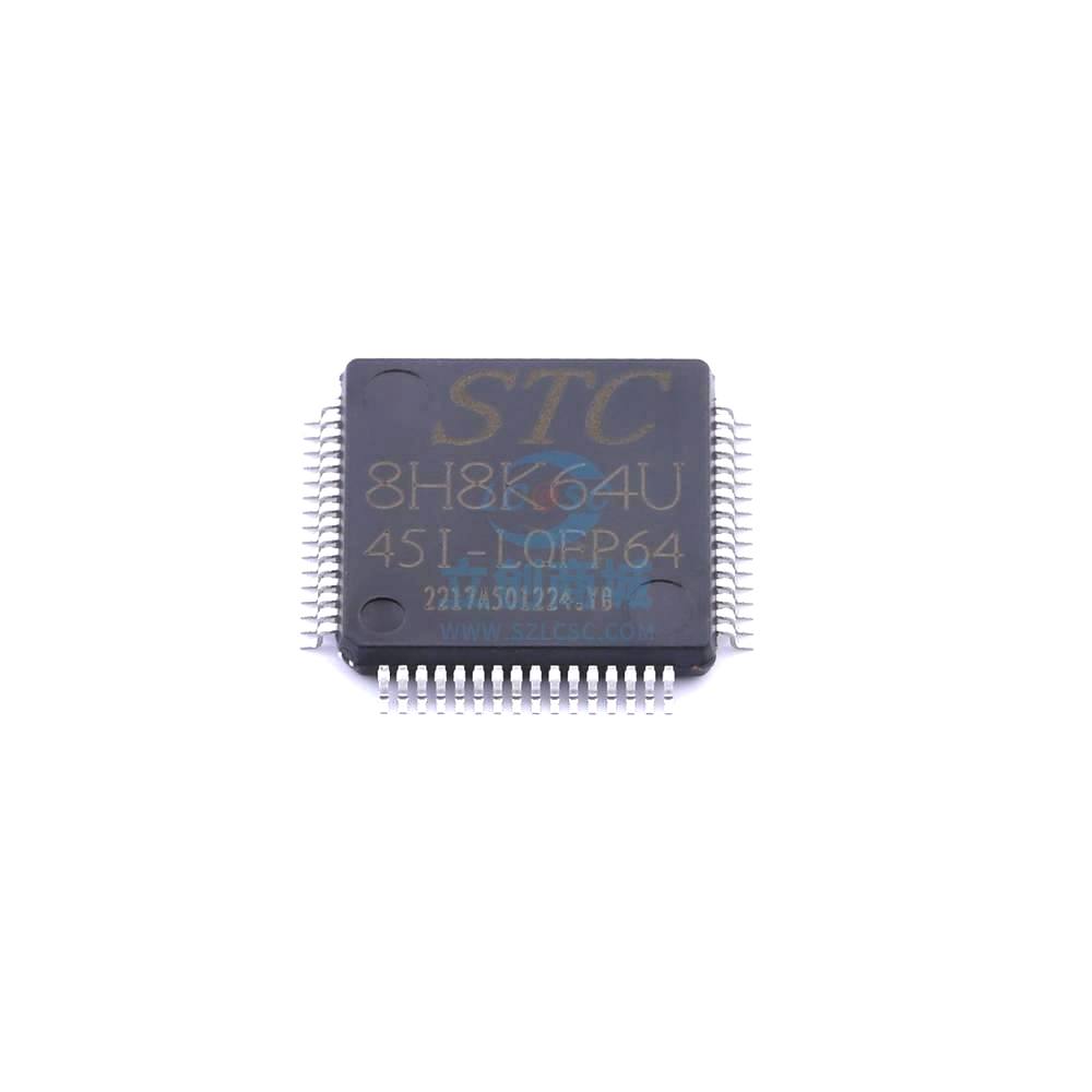 1 Pcs Microcontroller (MCU/MPU/SOC) STC8H8K64U-45I-LQFP64 LQFP64 STC8H8K64U-45I-LQFP64