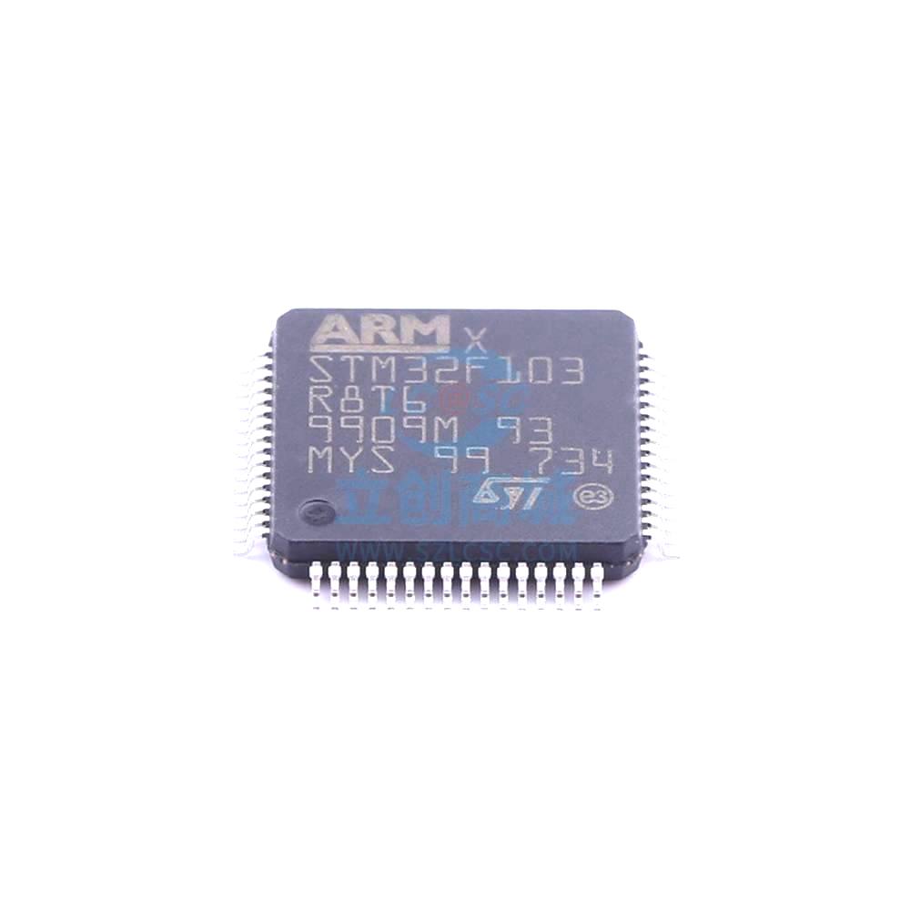 1 Pcs STM32F103R8T6 LQFP-64_10x10x05P 32-Bit 72MHz 64KB STM32F103R8T6