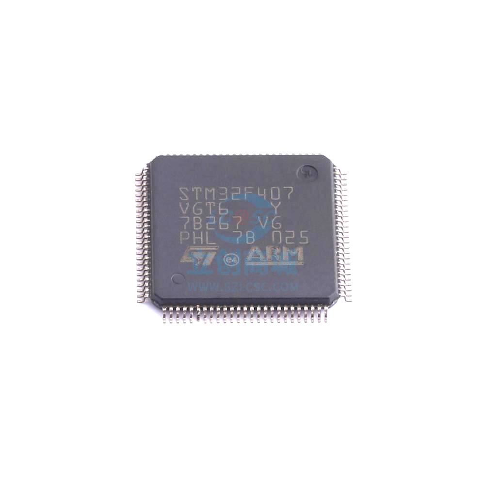 1 Pcs STM32F407VGT6 LQFP-100_14x14x05P 32-Bit 168MHz 1MB STM32F407VGT6