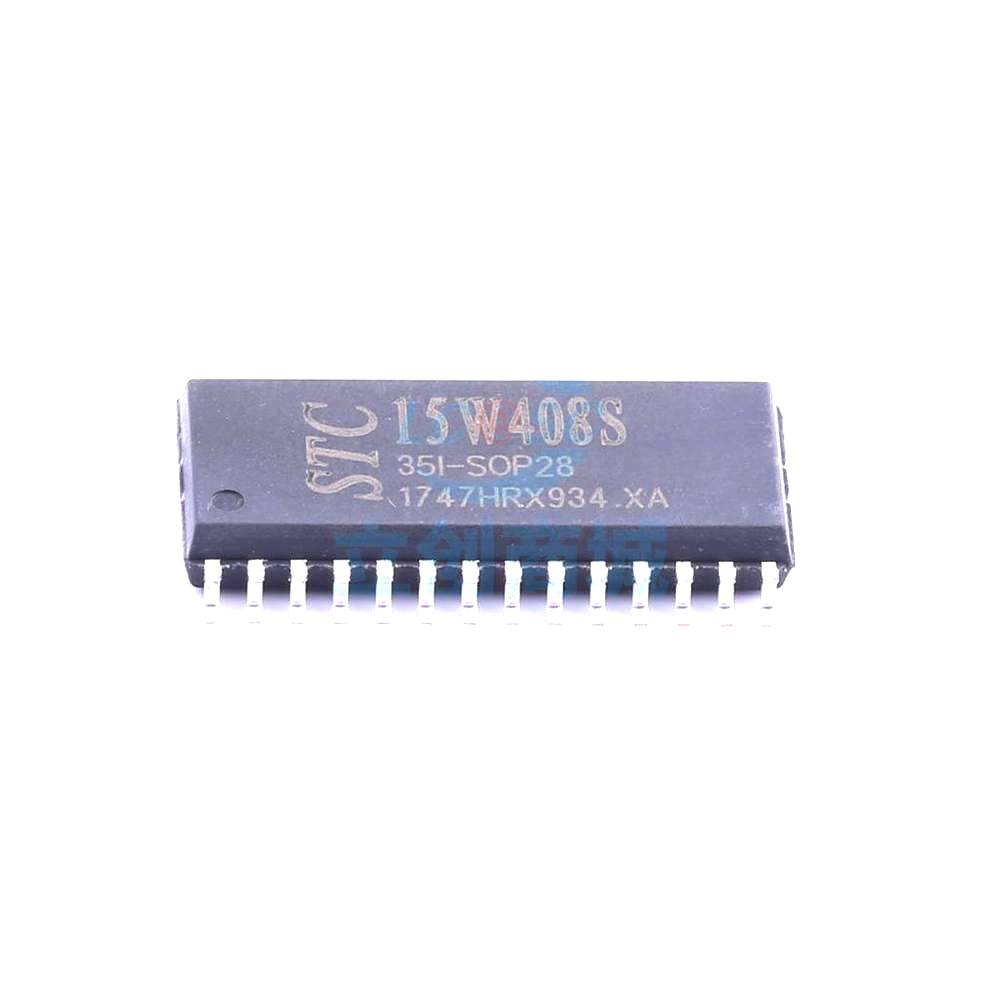1 Pcs Microcontroller (MCU/MPU/SOC) STC15W408S-351-SOP28 SOP-28_300mil STC15W408S-351-SOP28