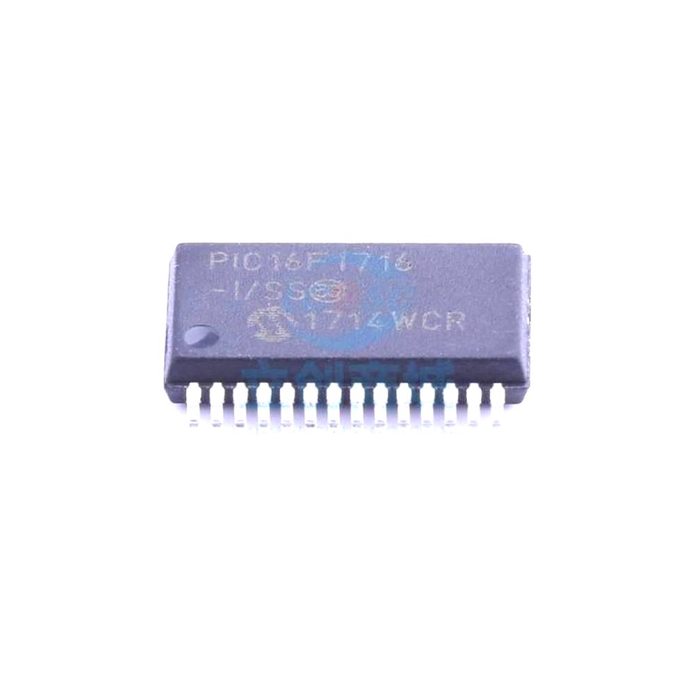 1 Pcs PIC16F1716-I/SS SSOP-28_208mil 8-Bit 32MHz 14KB (8K x 14) PIC16F1716-I/SS