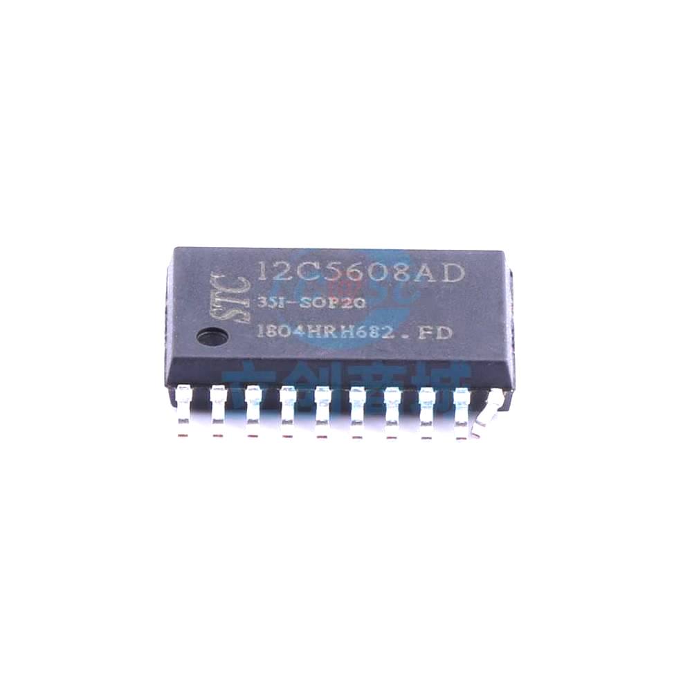 1 Pcs Microcontroller (MCU/MPU/SOC) STC12C5608AD-35I-SOP20 SOIC-20_300mil STC12C5608AD-35I-SOP20