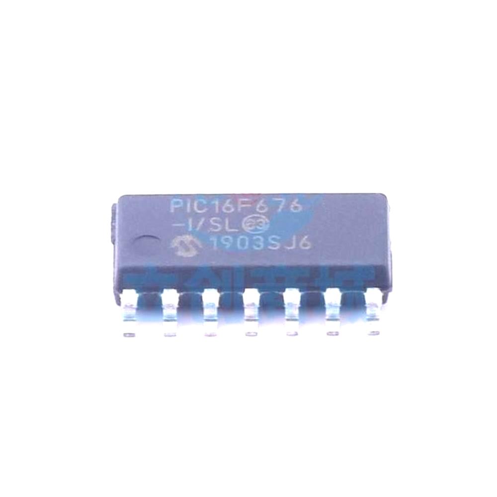 1 Pcs PIC16F676-I/SL SOIC-14_150mil 8-Bit 20MHz 1.75KB (1K x 14) PIC16F676-I/SL